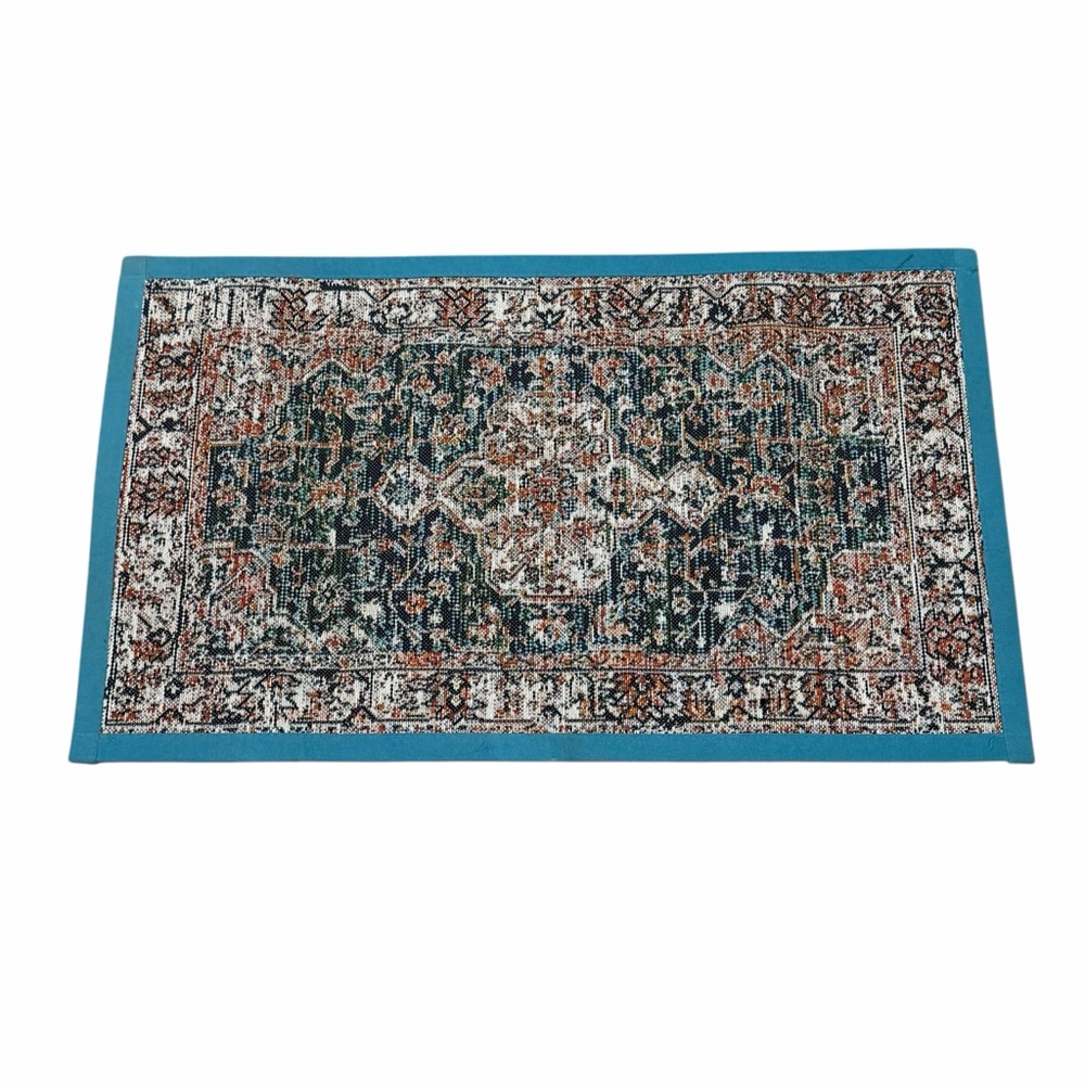 World Rug Gallery Teal Flatweave Rectangular Rug